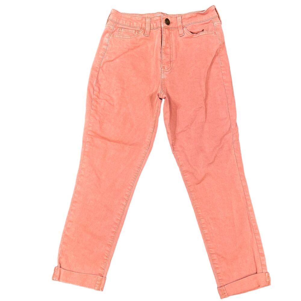 SO Womens Denim Blue Jeans High Rise Crop Skinny Leg Mauve Pink Size 5 27W